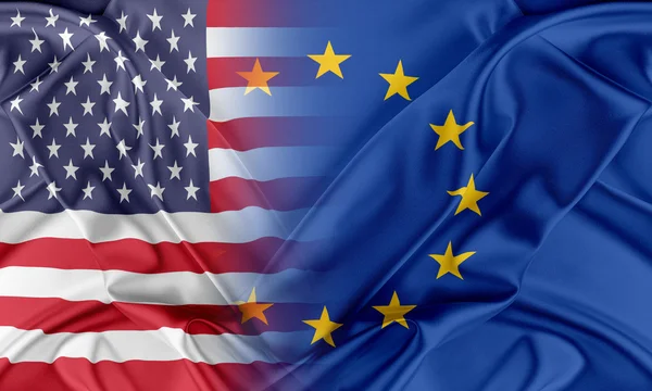 União Europeia e Estados Unidos . — Fotografia de Stock