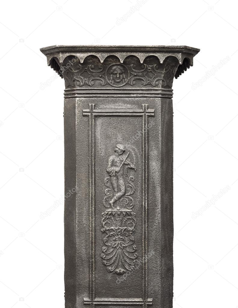 Bronze pedestal.