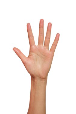kadın eli gösteren beş numaralı.