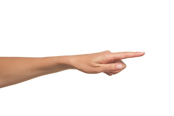 인간 손에 손가락으로 가리킨 — 스톡 사진