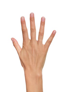 kadın eli gösteren beş numaralı.