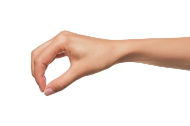 Güzel kadın elini tutarak öğeleri.