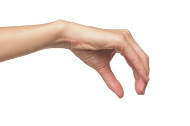 Güzel kadın elini tutarak öğeleri.