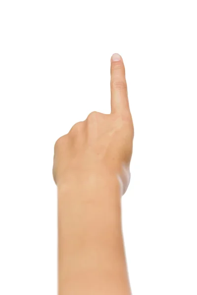 Menselijke hand wijs met vinger — Stockfoto