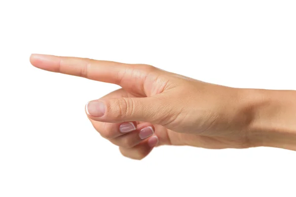 Menselijke hand wijs met vinger — Stockfoto