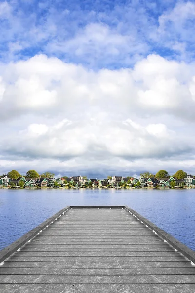 Tranquil scene. Zaanse Schans. Amazing Dutch village. — Stock Photo, Image