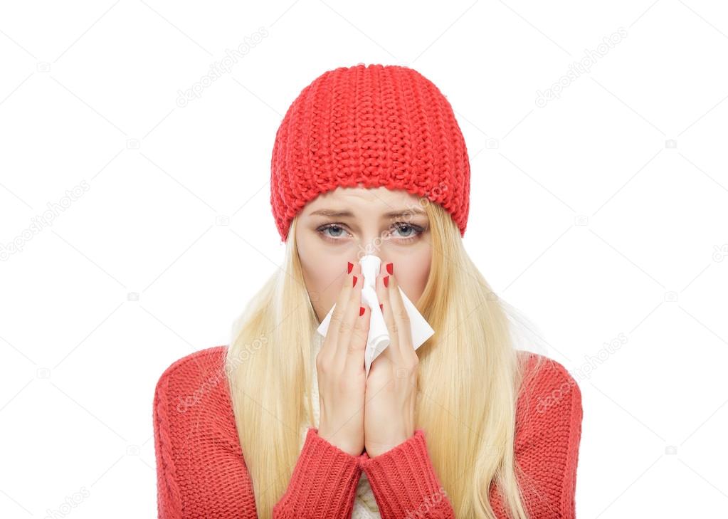Runny nose of the girl.