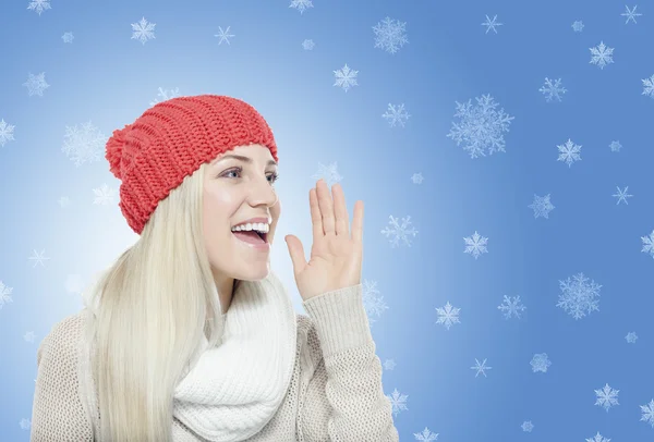 Menina bonita em roupas de inverno . — Fotografia de Stock