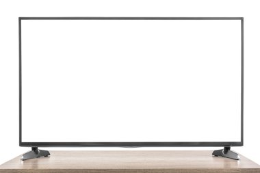 TV üzerinde izole beyaz arka plan ayarlamak.