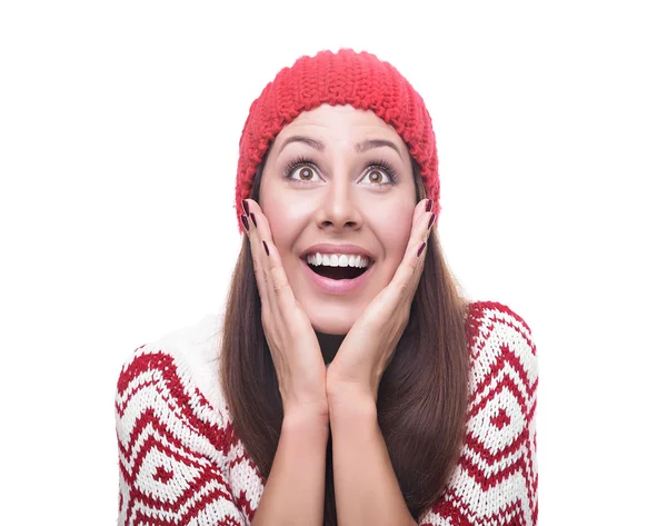 Beautiful brunette in winter clothes. — Stock Photo, Image