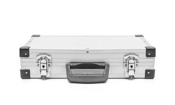 Aluminum suitcase isolated. — Stock Photo, Image