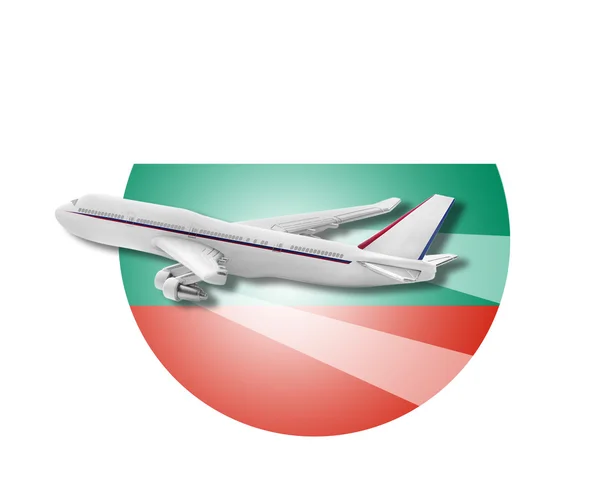 Uçak ve Bulgaristan bayrağı. — Stok fotoğraf