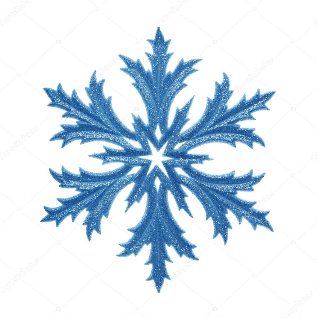 Blue snowflake isolated.