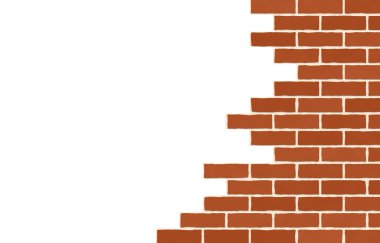 Eski kırık tuğla duvar