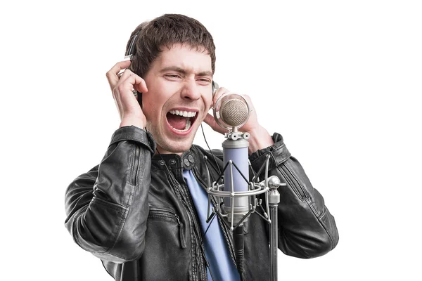 Cantora de rock gritando . — Fotografia de Stock