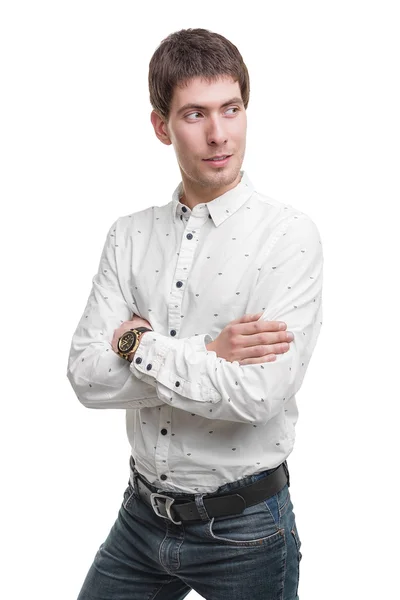 Hombre joven con camisa blanca. — Foto de Stock