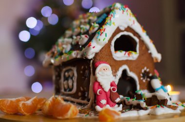 Ev yapımı zencefilli kurabiye evi.