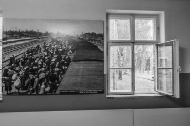 Auschwitz ve Auschwitz-Birkenau, siyah beyaz fotoğraflar, anıt alanı