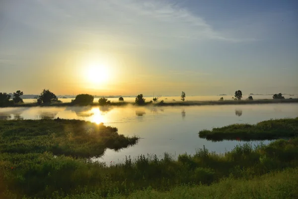 Sisli, güneşli sabah Nehri üzerinde.