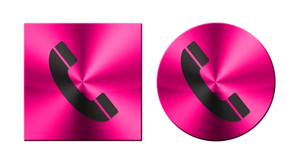 Telefoon, ronde en vierkante metalen knop — Stockfoto