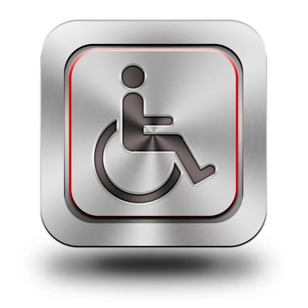 Accessibilità icona lucida in alluminio — Foto Stock