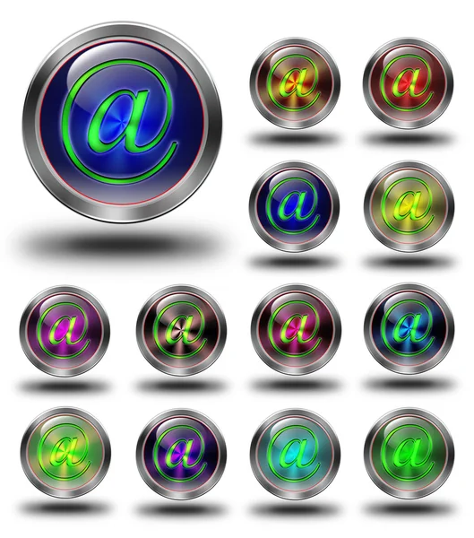 Address glossy metallic buttons. — Stock Photo, Image