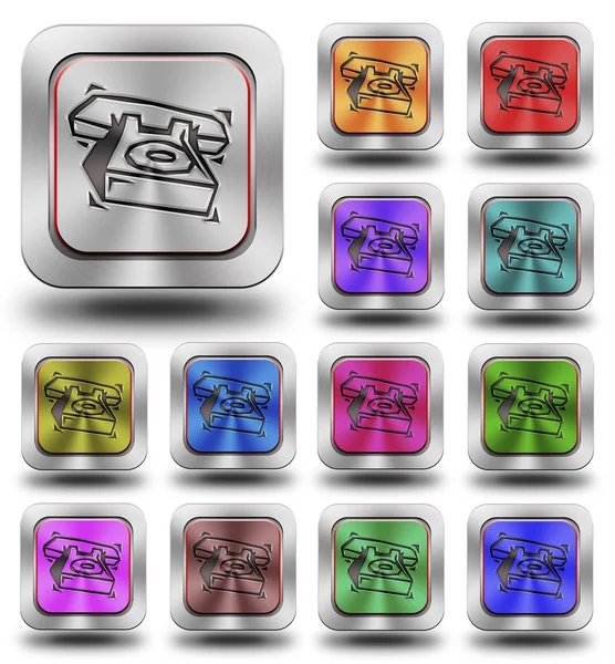 Aluminum Phone glossy icons, crazy colors. — Stock Photo, Image