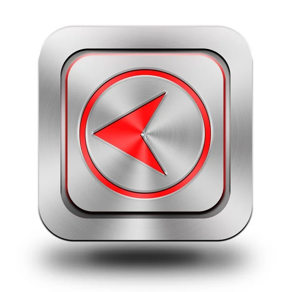 Arrow back aluminum glossy icon, button, sign — Stock Photo, Image