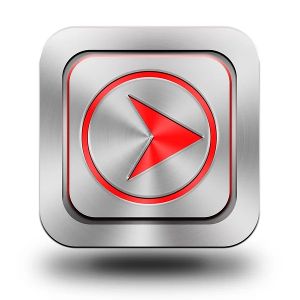 Arrow forward aluminum glossy icon, button, sign — Stock Photo, Image