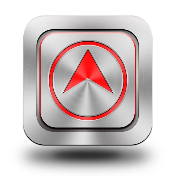 Arrow up aluminum glossy icon, button, sign — Stock Photo, Image