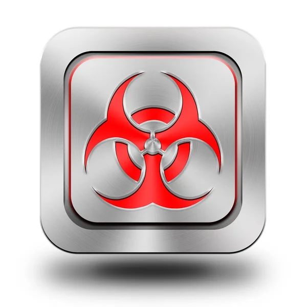 Biohazard aluminum glossy icon, button — Stock Photo, Image