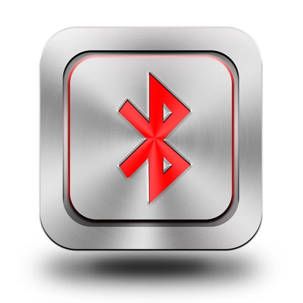 Bluetooth aluminum glossy icon, button — Stock Photo, Image