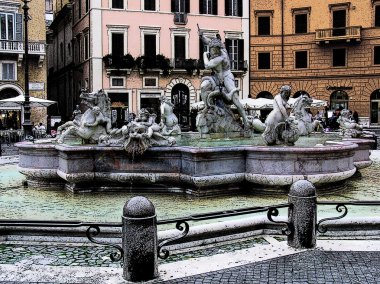 Neptün Çeşmesi Navona Meydanı-Roma