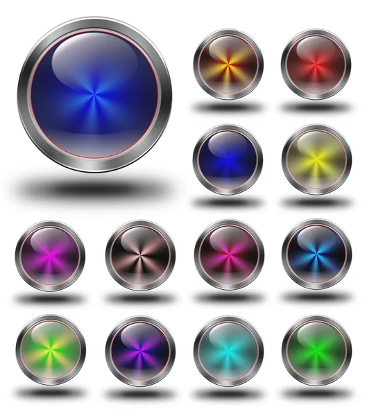 Glossy metallic buttons. — Stock Photo, Image