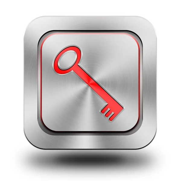 Schlüssel Aluminium Hochglanz-Symbol, Taste — Stockfoto