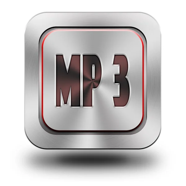 MP3 aluminum glossy icon — Stock Photo, Image