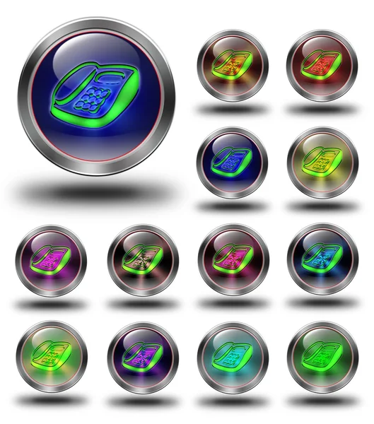 Phone Glossy metallic buttons. — Stock Photo, Image