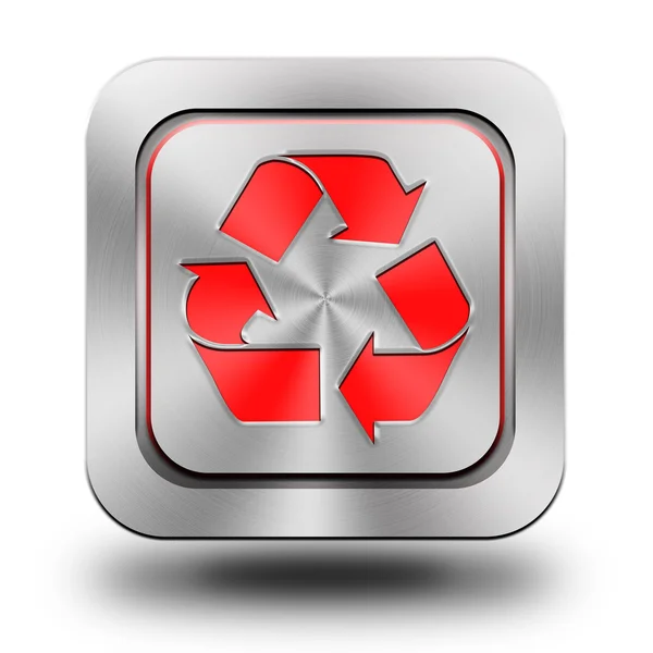 Recycle aluminum glossy icon, button, sign — Stock Photo, Image