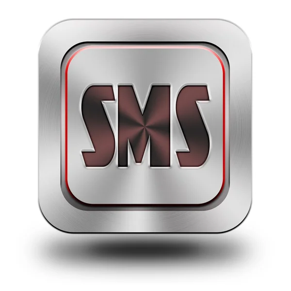 Sms aluminio icono brillante — Foto de Stock