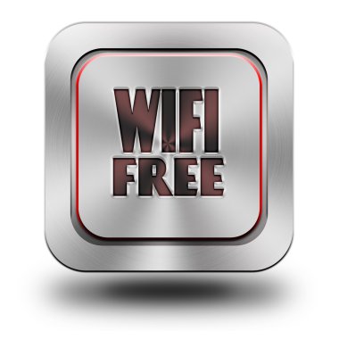 WiFi ücretsiz alüminyum parlak simgesi