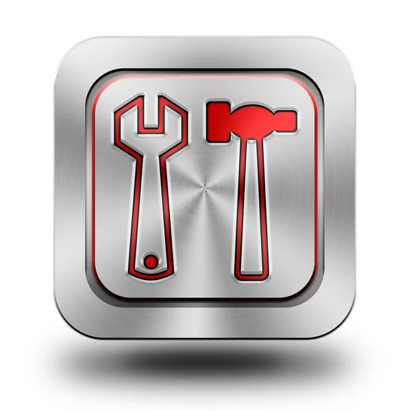 Araçlar alüminyum parlak simgesi, düğme