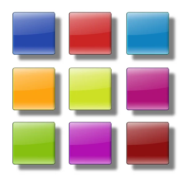 Web buttons- glossy square. — Stock Photo, Image