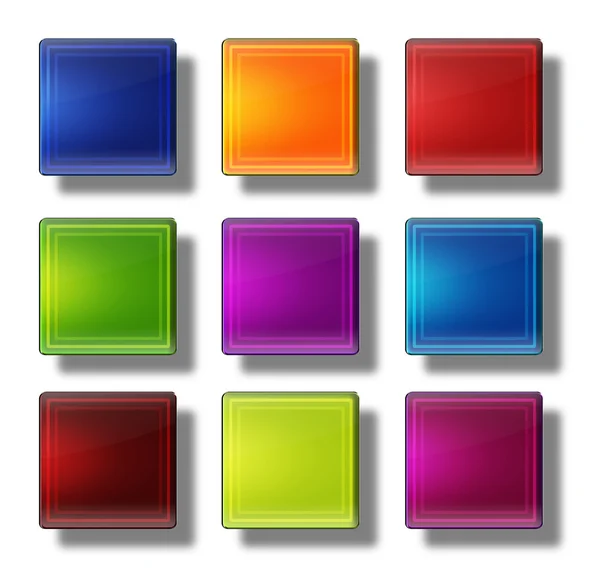 Web buttons- glossy square. — Stock Photo, Image