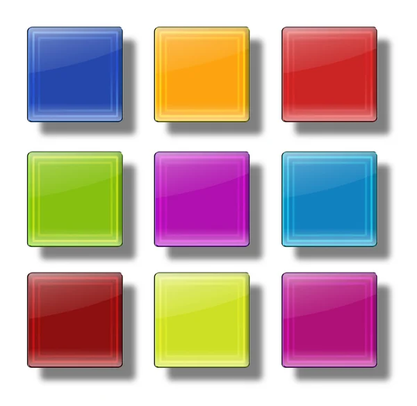 Web buttons- glossy square. — Stock Photo, Image