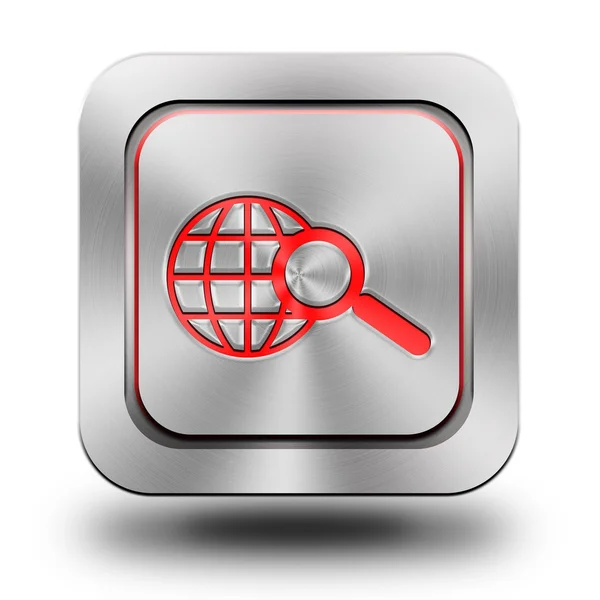 Web search aluminum glossy icon, button, sign — Stock Photo, Image