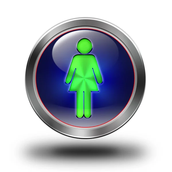 Women glossy icon — Stock Photo, Image