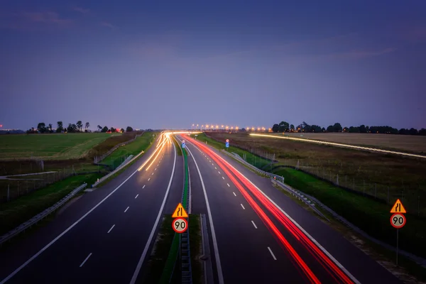 Autostrada di notte — Foto Stock