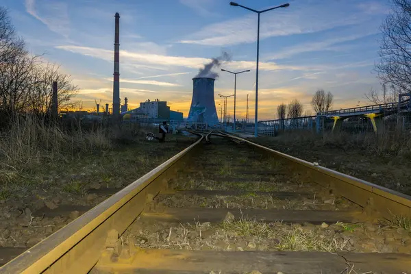 Central eléctrica - Vista industrial — Fotografia de Stock