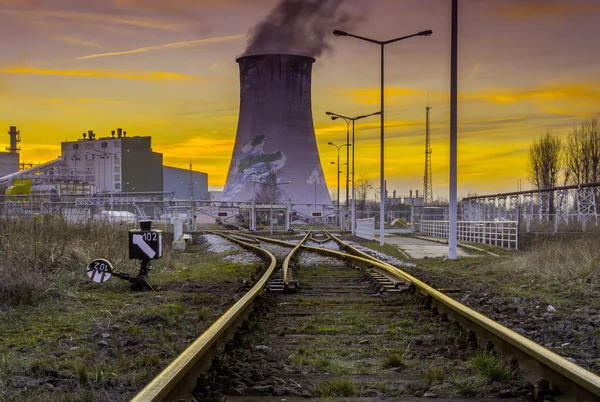 Central eléctrica - Vista industrial — Fotografia de Stock