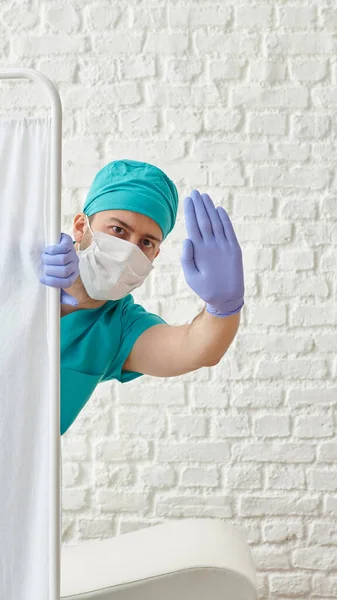 Vertical Screen Tired Doctor Hospital — Stock Photo, Image